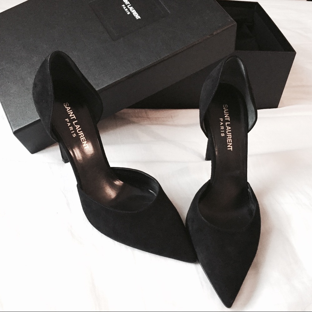 Saint Laurent Classic D'orsay Pumps in Black Suade